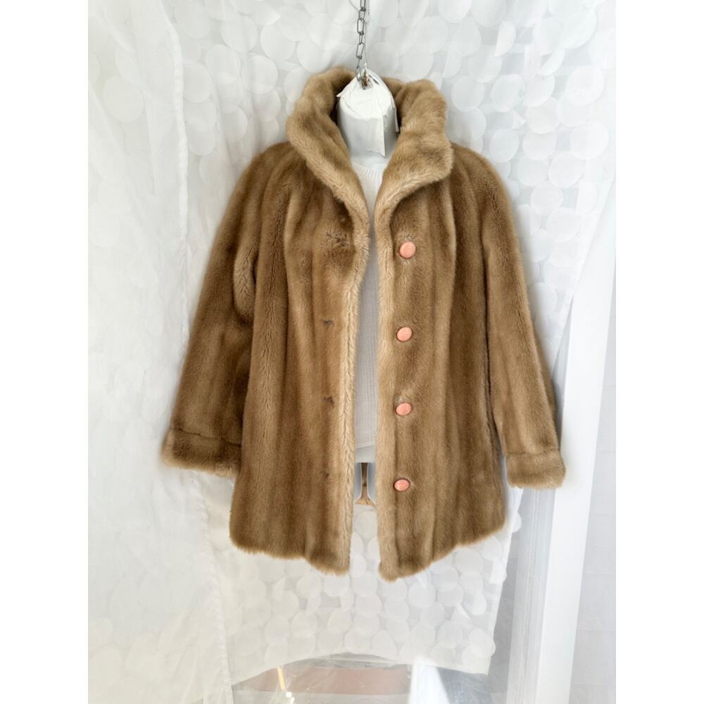 Vintage 70's Womens Faux Fur Teddy Coat Bisque Beige Size Small EUC USA MADE - Picture 4 of 14